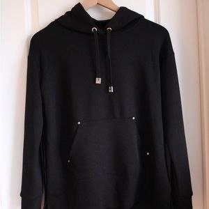 elie tahari black hoody and sweatpants set